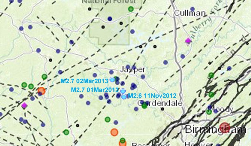 Walker County Closeup - 3 Earthquakes Walker County Closeup - 3 Earthquakes